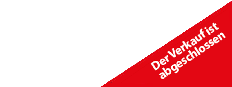 Angebot-done A red banner in the bottom right corner with white German text reading Der Verkauf ist abgeschlossen, meaning The sale is complete. The rest of the image background is white.
